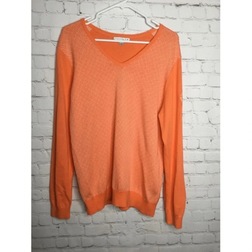 Cutter & Buck Mens Orange V-Neck Sweater 2008 US Womens Open‎ Interlachen Golf
